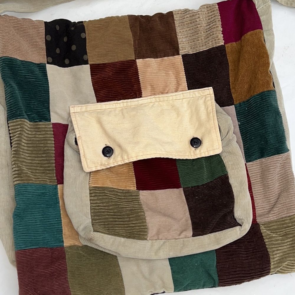 Vintage Patchwork Flap Top Message Bag - image 2